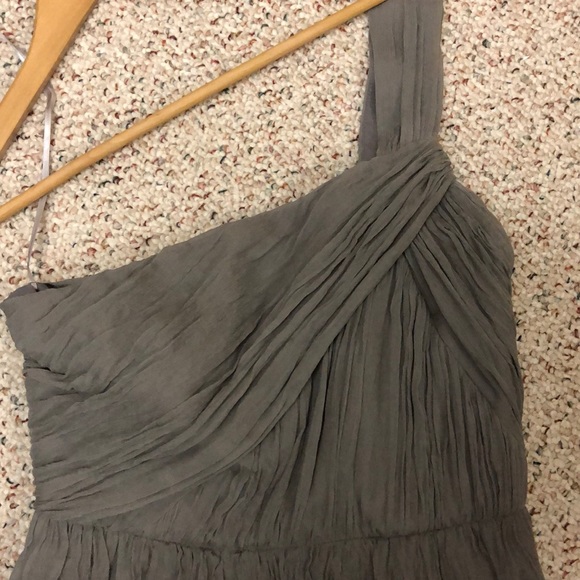 J Crew Kylie grey one shoulder bridesmaid dress - Picture 4 of 10